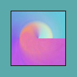 Close-up of rainbow over blue background