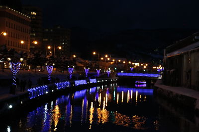 Illuminated city at night