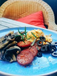 Close-up of fresh meal served in plate