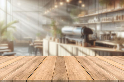 Close-up of wooden table