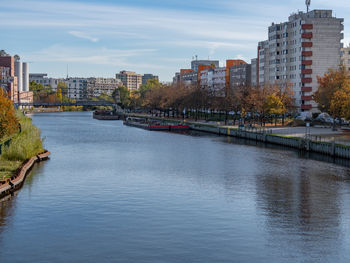 Bridge over river in city