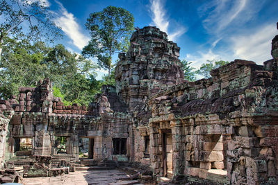 Old ruins of temple against sky