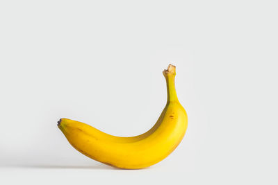 Close-up of yellow fruit against white background