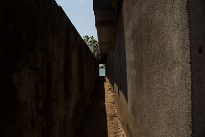 Narrow alley amidst buildings against sky