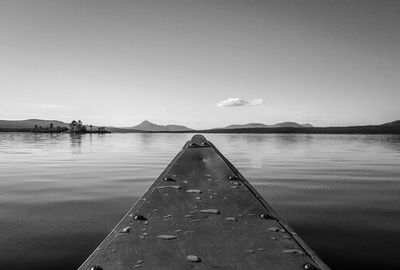 Scenic view of lake against clear sky