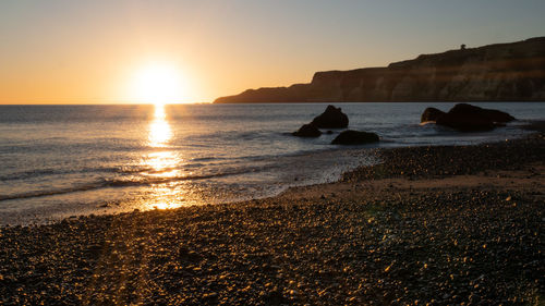 Beautiful beach sunrise ,cape kidnappers located in hawkes bay, north island area of new zealand