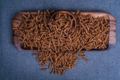 High angle view of bread on table