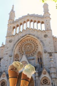 Close-up of ice cream in temple