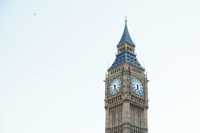 Low angle view of big ben against clear sky