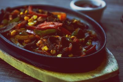 Close-up of meal served in bowl