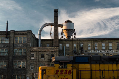 Low angle view of buildings against sky