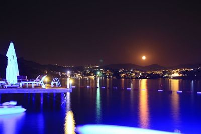 Illuminated city at night