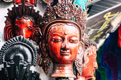 Close-up portrait of buddha statue