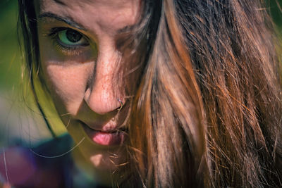 Close-up portrait of young woman