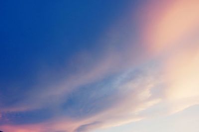 Low angle view of sky at sunset