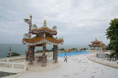 Panoramic view of traditional building against sky