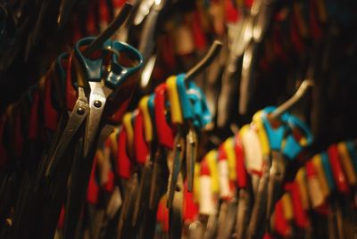 Close-up of multi colored for sale in market