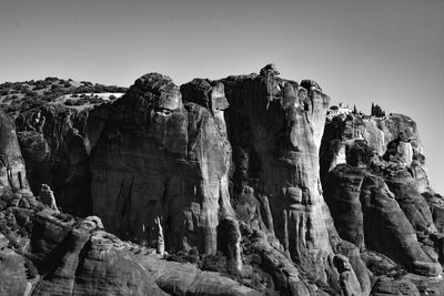 Low angle view of rock formations