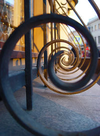 Close-up of spiral staircase