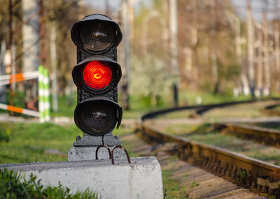 Close-up of railroad track