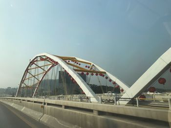 Low angle view of bridge against sky