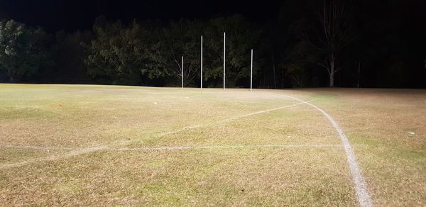 View of soccer field against sky