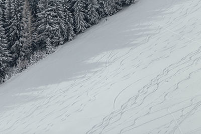 Scenic view of snow covered mountains