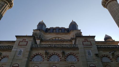 Low angle view of building against clear sky