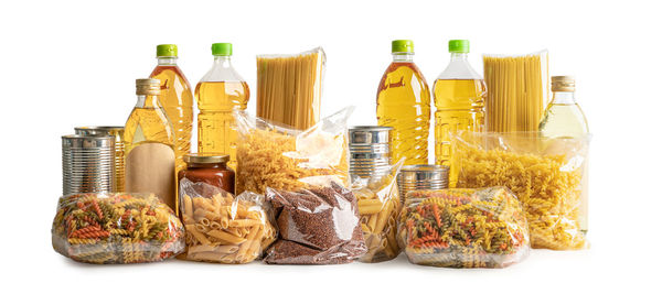 Close-up of food on white background