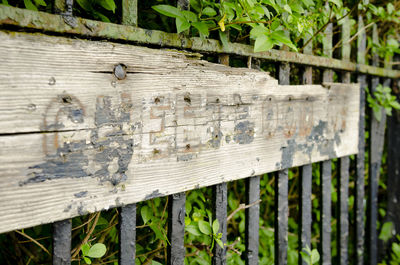 Close-up of old wooden wall