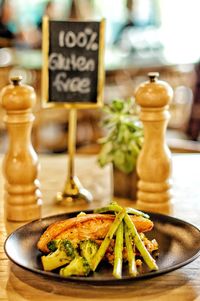 Close-up of food on table in restaurant