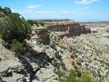 Scenic view of rocky mountains against sky