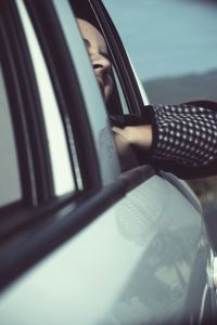 Close-up of car window