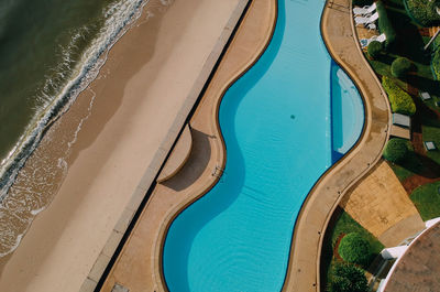 High angle view of beach