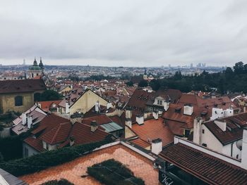 High angle view of townscape against sky