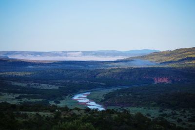 Scenic view of landscape against clear sky