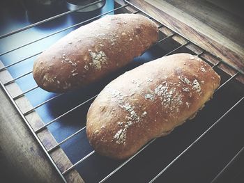 High angle view of meat in kitchen