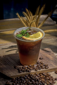 Close-up of drink on table