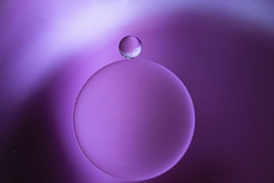 Full frame shot of bubbles against purple background
