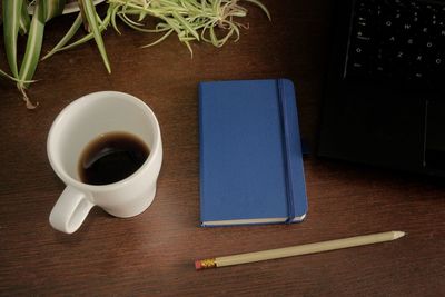 Coffee cup on table