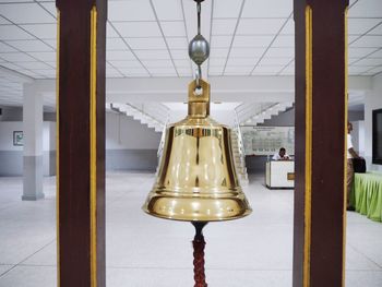 Street light seen through glass ceiling