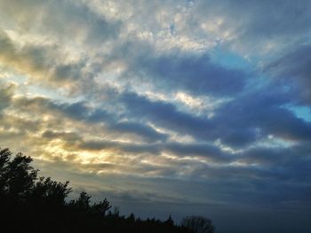 Low angle view of cloudy sky