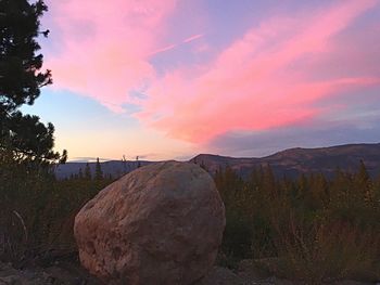 Scenic view of landscape against sky during sunset