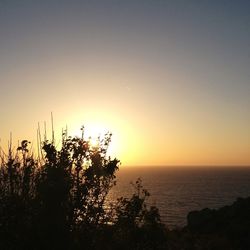 Scenic view of sea at sunset