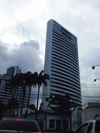 Low angle view of modern building against sky