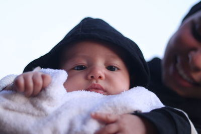 Close-up portrait of cute baby