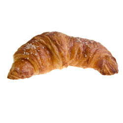 High angle view of bread against white background