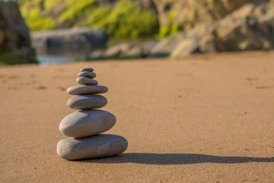 Stack of stones on beach