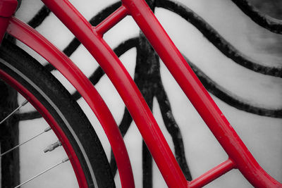 Close-up of red tire