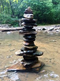 Stack of rocks in water